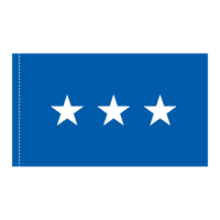 USAF 3 Star General Officer Flag - Pole Hem
