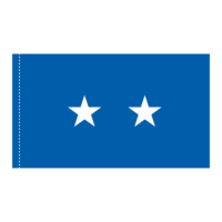 USAF 2 Star General Officer Flag - Pole Hem