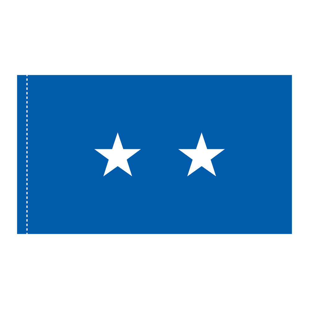 USAF 2 Star General Officer Flag - Pole Hem 2 USAF 2 Star General Officer Flag - Pole Hem