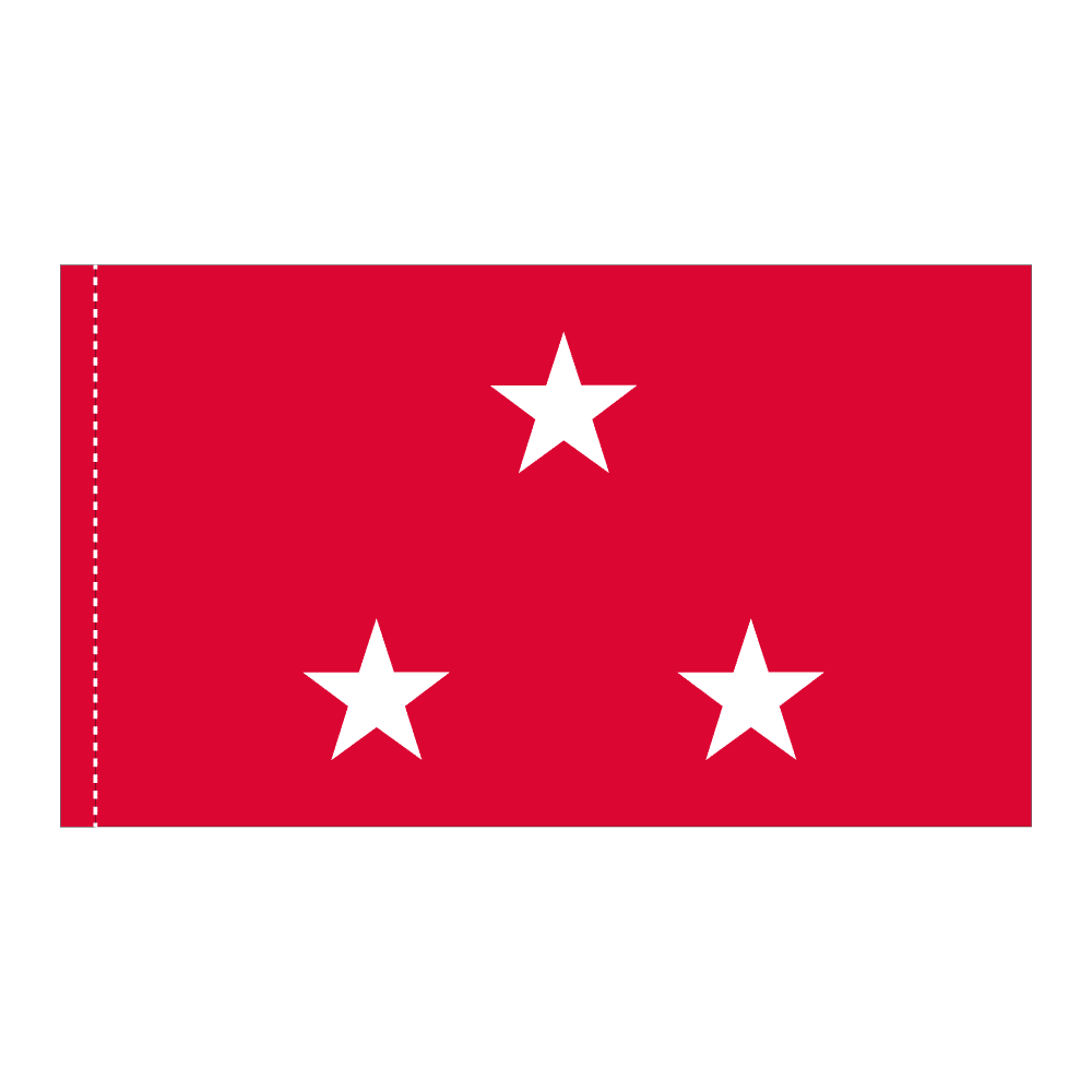USMC 3 Star General Officer Flag - Pole Hem 2 USMC 3 Star General Officer Flag Pole Hem Finish