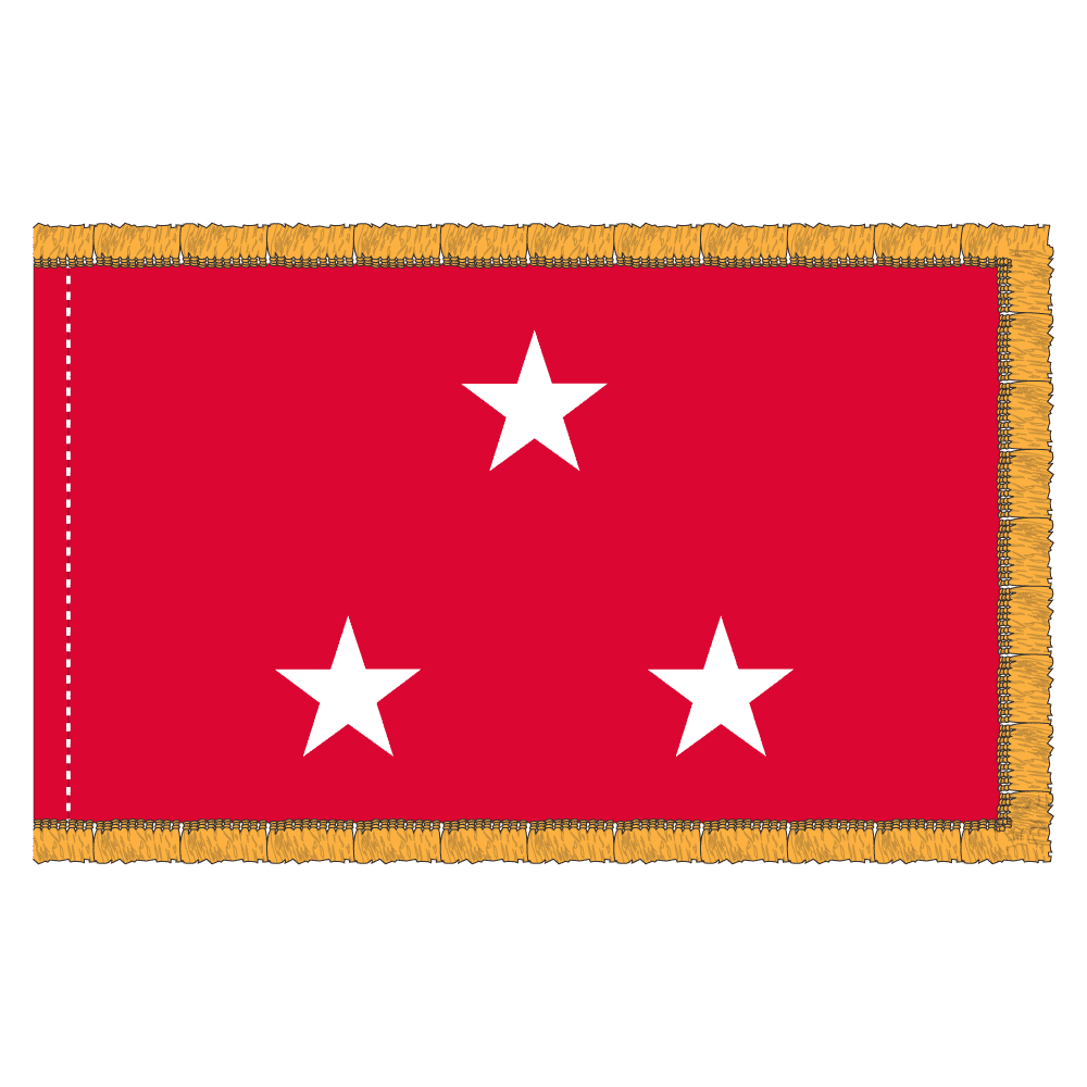 USMC 3 Star General Officer Flag - Fringe 2 USMC 3 Star General Officer Flag - Fringe