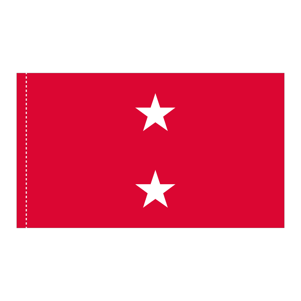USMC 2 Star General Officer Flag - Pole Hem 2 USMC 2 Star General Officer Flag - Pole Hem