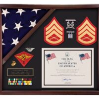 Capitol Flag Accolades Display Case - Cherry