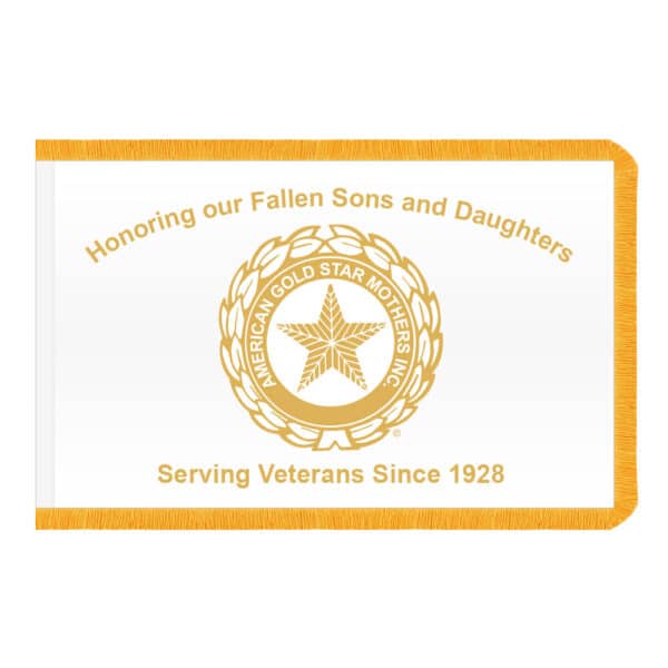 American Gold Star Mothers flag with gold fringe, printed on 200 denier nylon