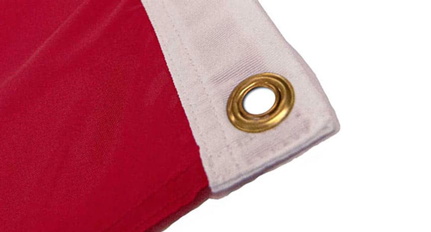 Grommet Closeup Flag Header and Grommet Closeup