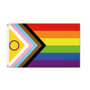 Intersex-Inclusive Progress Pride Flag Grommets Finish