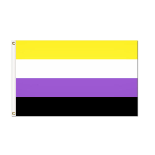 Non-Binary Pride Flag Grommets Finish