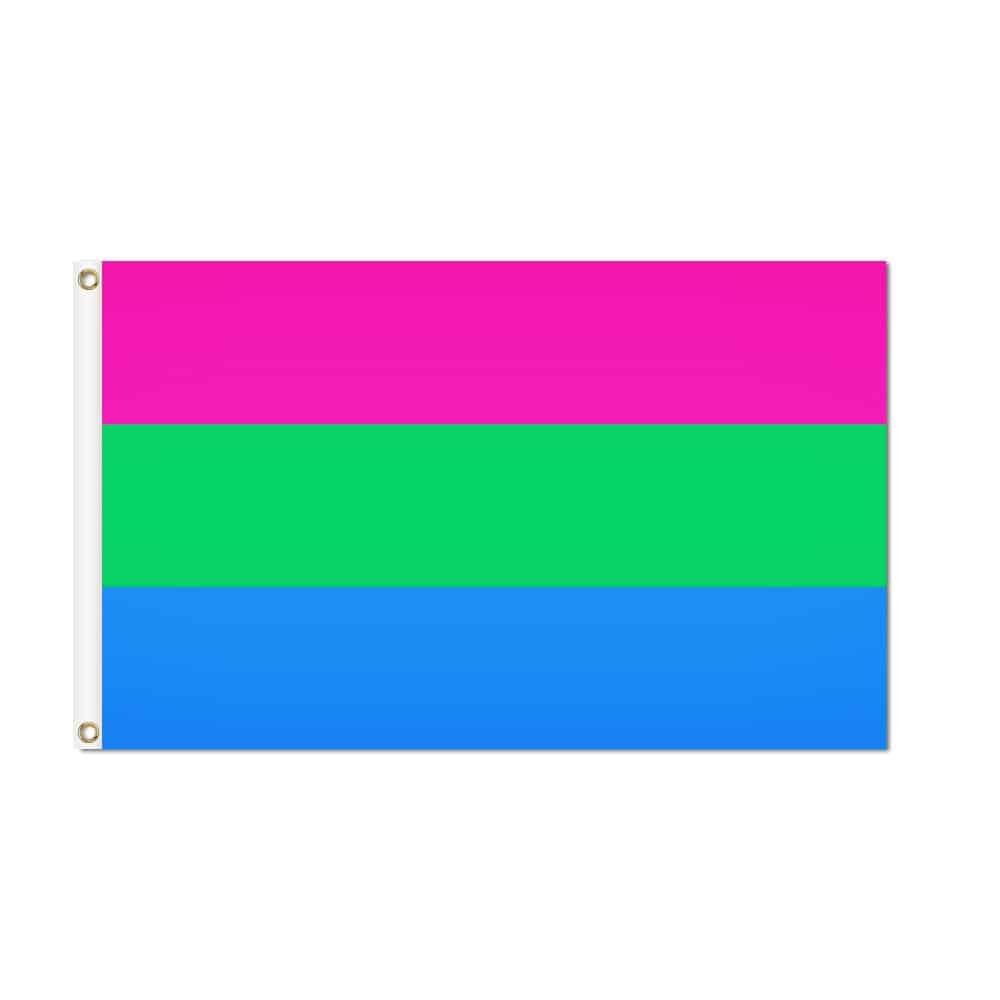Polysexual Pride Flag - Grommets 2 Polysexual Pride Flag Grommets Finish