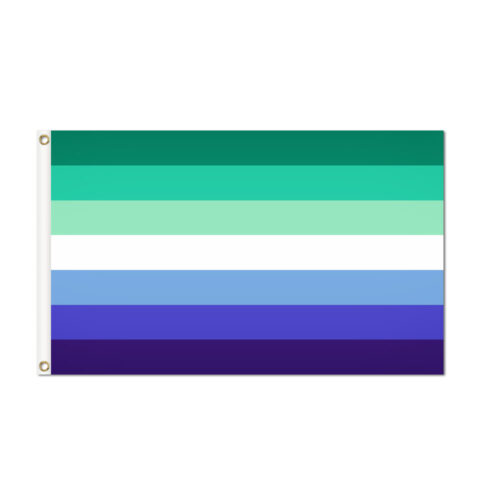 Trans-Inclusive Gay Men Flag Grommets Finish
