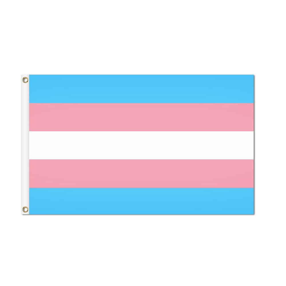Transgender Pride Flag - Grommets 2 Transgender Pride Flag Grommets Finish