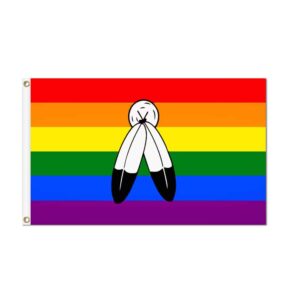 Two-Spirit Pride Flag Grommets Finish
