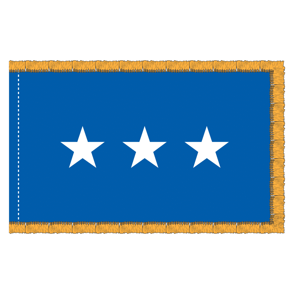 USAF 3 Star General Officer Flag - Fringe 2 USAF 3 Star General Officer Flag - Fringe