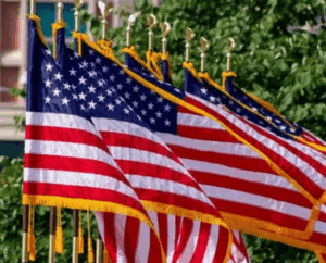 American flag with pole hem sleeve designed for indoor and outdoor flagpoles American flag with pole hem sleeve designed for indoor and outdoor flagpoles