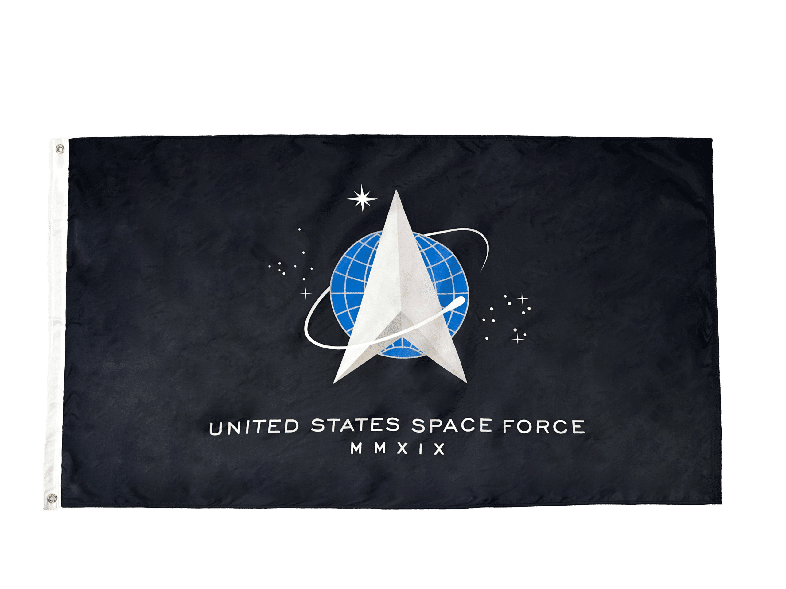 Space Force Flag - Grommets 2 United States Space Force Flag Grommets Finish