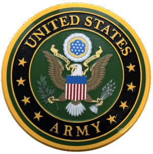 Army Wall Seal Painted Wood Finish