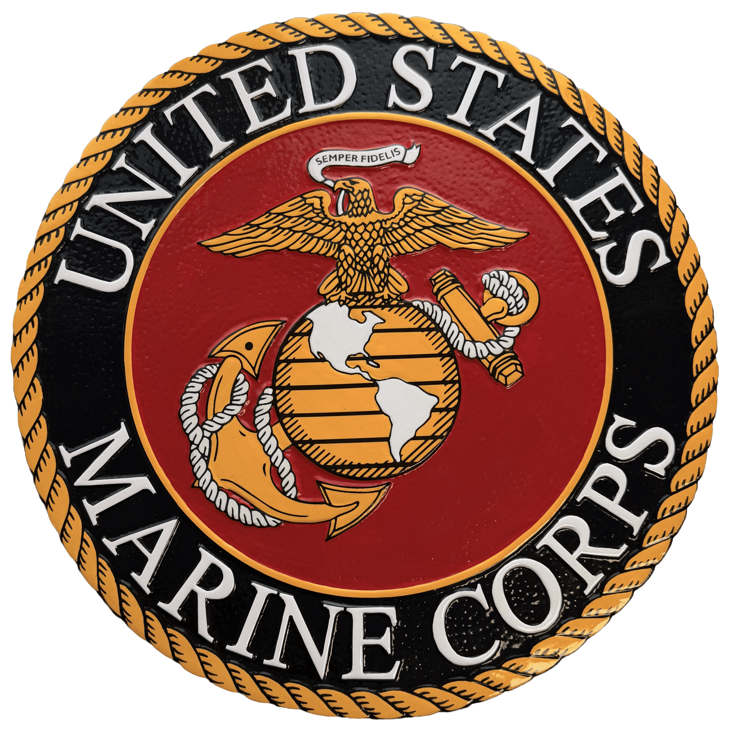 Marine Corps Wall Seal - Painted Wood 24 Marine Corps Wall Seal – Painted Wood Finish