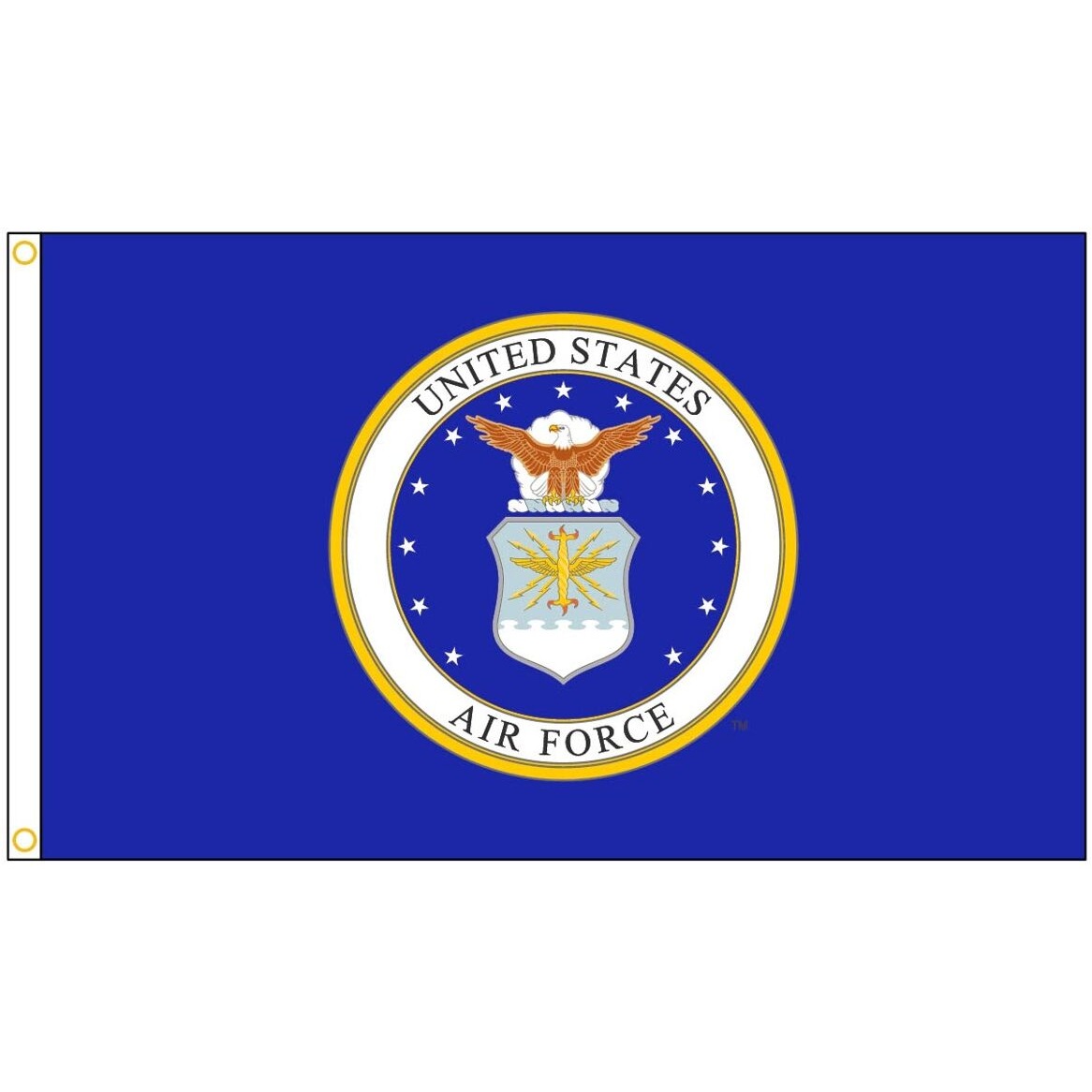 Air Force Logo Flag - Grommets 2 US Air Force Logo Flag Grommets Finish