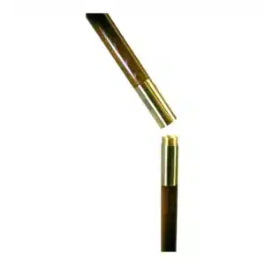Polished oak indoor flagpole with brass screw joint for indoor and parade use